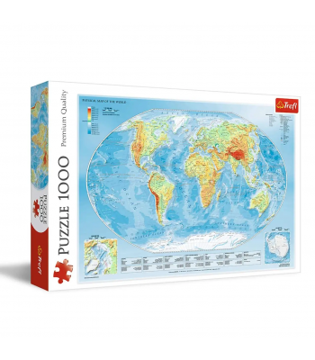 Пазли —(1000 елм.)-"Фізична карта світу"/Trefl 