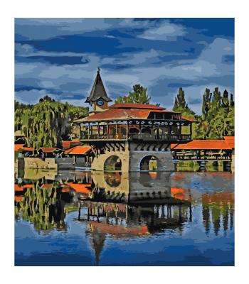 Картина за номерами—"Жовтневий парк"/Strateg, з лаком, розміром 40х50 см 